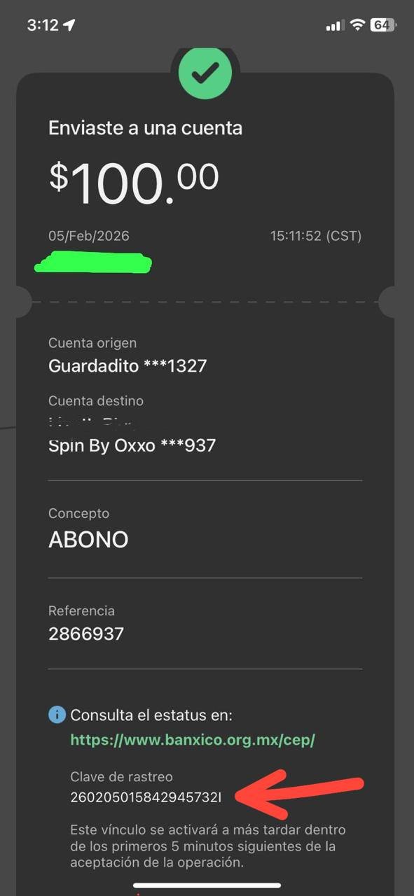 Ejemplo clave de rastreo